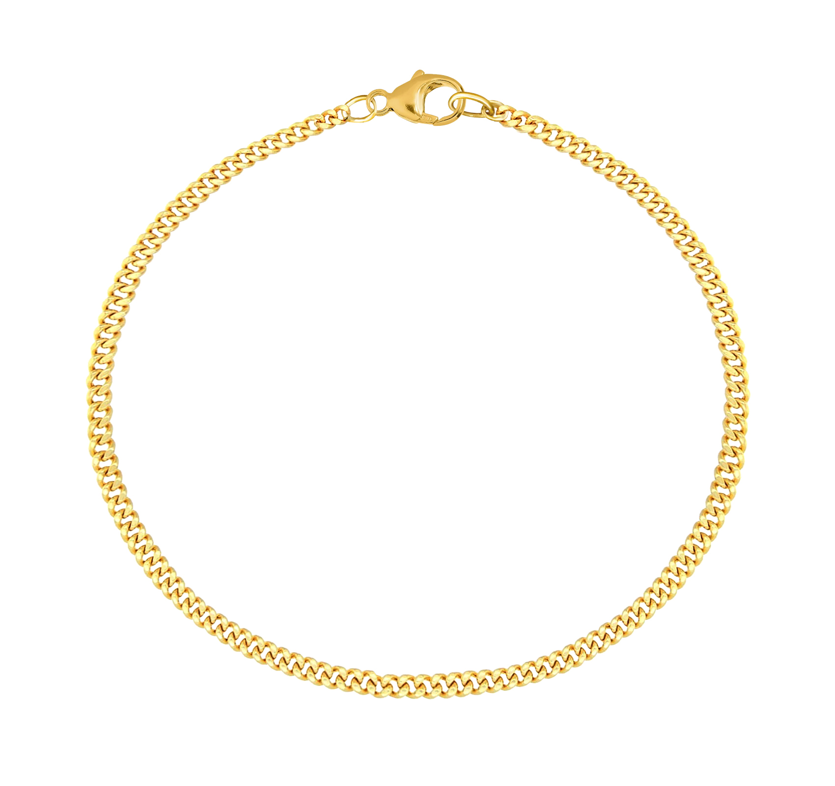 14k Yellow Gold Filled Cuban Link Bracelet 8 Inches Mens Womens mm