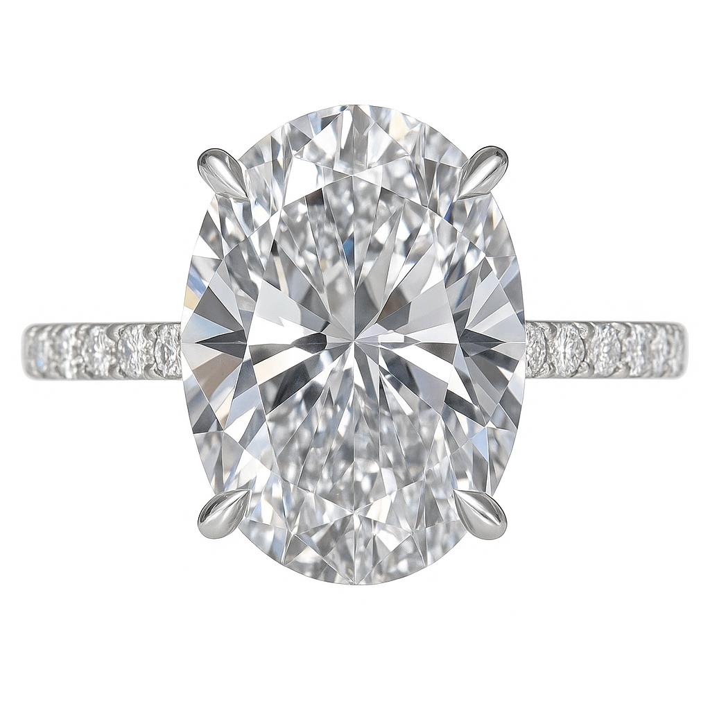 Moissanite VVS 2 Carat Oval Engagement Ring 925 Sterling Silver Women