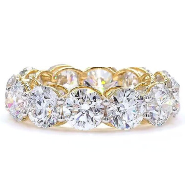 6 Carat Real Lab Grown Round Diamond Eternity Ring Band Solid 14k Yellow Gold