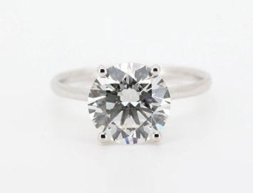 Real Lab Grown Diamond 2 Carat Round Brilliant Engagement Ring Solid 14k White Gold IGI Certified 