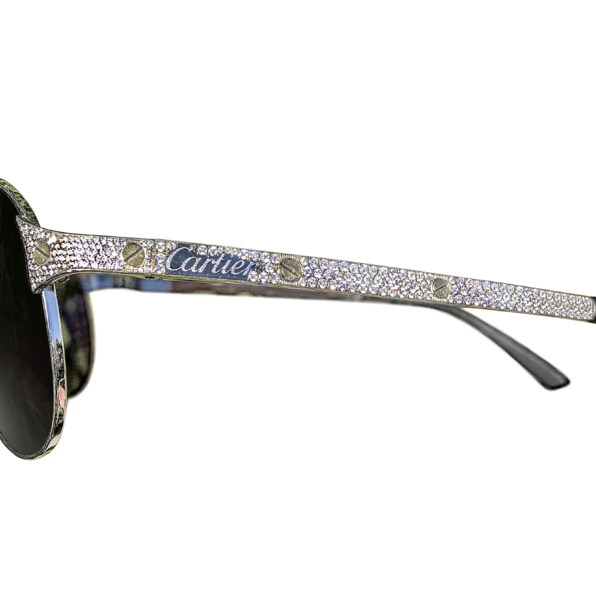 Custom Real Natural Diamond Cartier Santos-Dumont Sunglasses for Men and Women IGI Certified