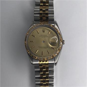 Rolex Oyster Perpetual Natural Diamond Bezel Date Men's Watch Case Parts Set