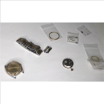 Rolex Oyster Perpetual Natural Diamond Bezel Date Men's Watch Case Parts Set