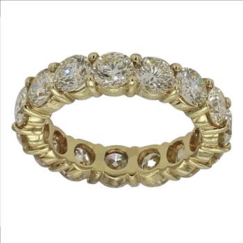 Real Natural 4.60 Carat Diamond Eternity Ring Band Solid 14k Yellow Gold IGI Certified
