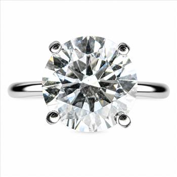 4 Carat Real Lab Grown Diamond Round Brilliant Cut Engagement Ring Solid 14k White Gold
