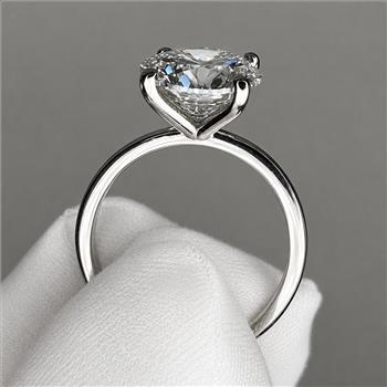 4 Carat Real Lab Grown Diamond Round Brilliant Cut Engagement Ring Solid 14k White Gold