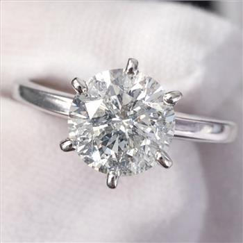 Real Natural Certified 2 Carat Diamond Round Solitaire Engagement Ring 14k Gold