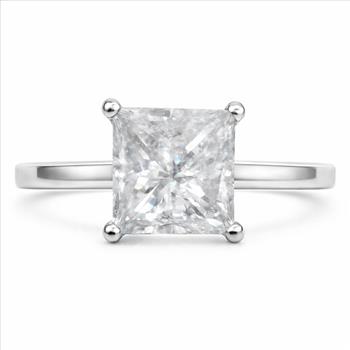 IGI Certified Real Natural 2.00 Carat Princess Cut Diamond Ring Solid 14k White Gold