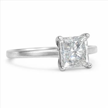 IGI Certified Real Natural 2.00 Carat Princess Cut Diamond Ring Solid 14k White Gold