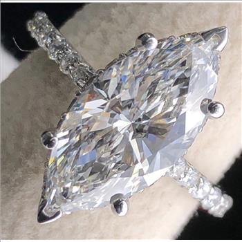 5 Carat Real Lab Grown Diamond Marquise Engagement Ring Solid 14k White Gold