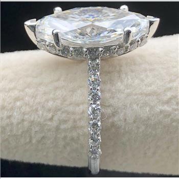 5 Carat Real Lab Grown Diamond Marquise Engagement Ring Solid 14k White Gold