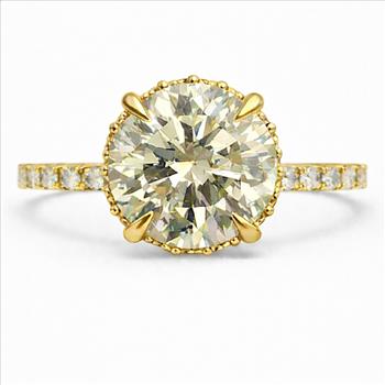 Real Natural 2 Carat Ct GIA Round Solitaire Diamond Engagement Ring 14k Solid Yellow Gold