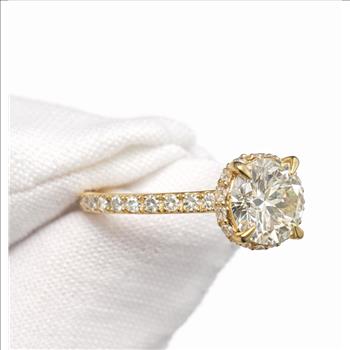 Real Natural 2 Carat Ct GIA Round Solitaire Diamond Engagement Ring 14k Solid Yellow Gold