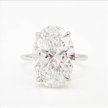 5 Carat Oval Lab Grown Diamond Engagement Ring 14k White Gold IGI Certified