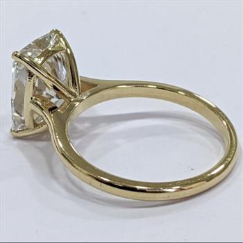 5 Carat Elongated Cushion Cut Lab Grown Diamond Engagement Ring Solid 14k Yellow Gold IGI Certified