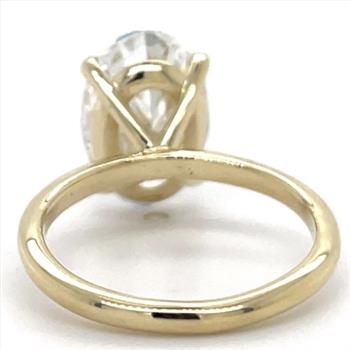 5 Carat Oval Lab Grown Diamond Engagement Ring 14k Yellow Gold IGI Certified