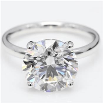 5 Carat Round Lab Grown Diamond Engagement Ring Solid 14k White Gold IGI Certified