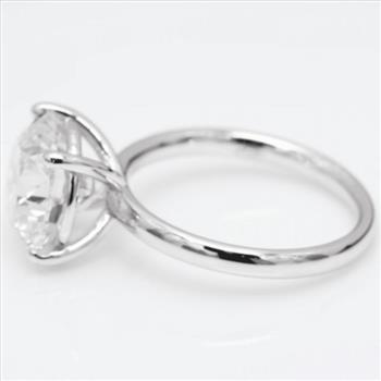 5 Carat Round Lab Grown Diamond Engagement Ring Solid 14k White Gold IGI Certified