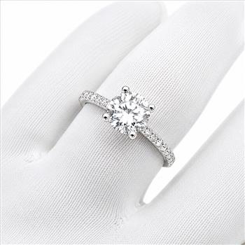IGI Certified Real Natural Diamond 1 Carat Engagement Ring Solid 14k White Gold