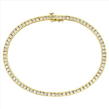 Real Natural 2 Carat Diamond Tennis Bracelet Solid 14k Yellow Gold GCAL Certified