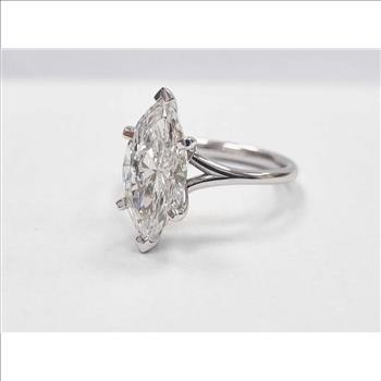 6 Carat Real Lab Grown Diamond Marquise Engagement Ring Solid 14k White Gold