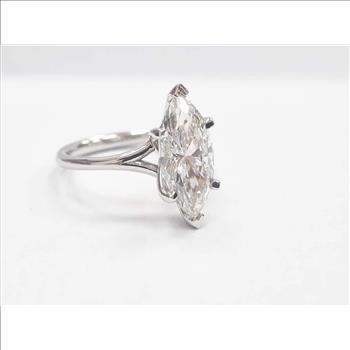 6 Carat Real Lab Grown Diamond Marquise Engagement Ring Solid 14k White Gold