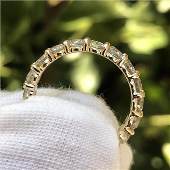 Real Lab Grown Diamond 2 Carat Eternity Ring Band Solid 14k Yellow Gold