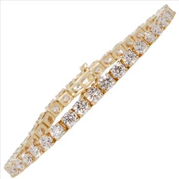 Real Lab Grown VS Diamond Tennis Bracelet Round 3 1/2 Carat 7 Inch Solid 14k Yellow Gold