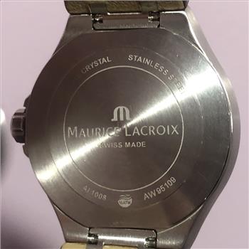 Custom Natural Diamond Maurice Lacroix AIKON AI1008 42mm Leather Men's Watch IGI Certified