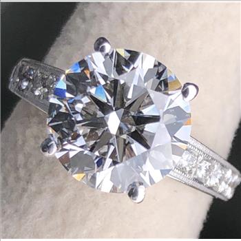 4 Carat Real Lab Grown Diamond Round Brilliant Cut Engagement Ring Solid 14k White Gold