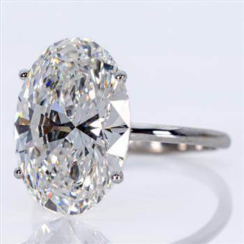 6 Carat Oval Lab Grown Diamond Engagement Ring 14k White Gold IGI Certified
