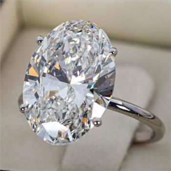 6 Carat Oval Lab Grown Diamond Engagement Ring 14k White Gold IGI Certified