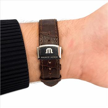 IGI Certified Custom Natural Diamond Maurice Lacroix AIKON AI1008 42mm Leather Men's Watch