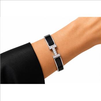 IGI Certified Custom Natural Diamond Hermes Clic H Bracelet GM Size