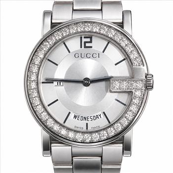 NY Diamond Appraisal Certified Custom Natural Diamond 2.00 Carat Men's White Dial Gucci Day of The Week Date Watch