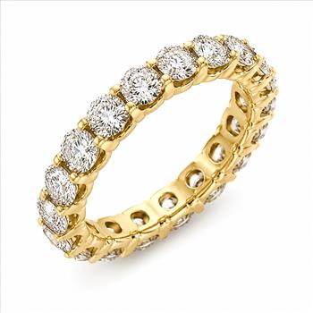 IGI Certified Real Natural 2.20 Carat Diamond Eternity Ring Band Solid 14k Yellow Gold