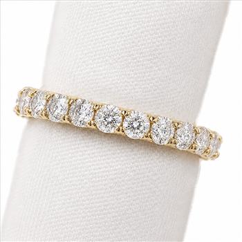 IGI Certified Real Natural 2.20 Carat Diamond Eternity Ring Band Solid 14k Yellow Gold