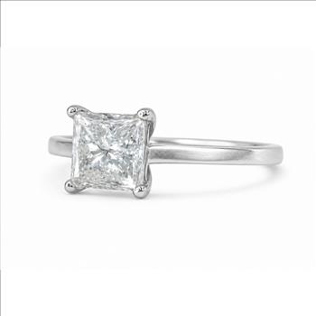 IGI Certified Real Natural 2.00 Carat Princess Cut Diamond Ring Solid 14k White Gold