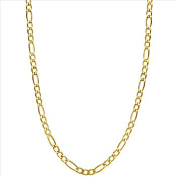 14K Yellow Gold Filled Figaro Link Chain Necklace 20 Inch 3mm Men Women
