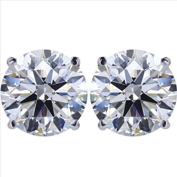 4 Carat VVS Moissanite Round 2 Stud Earrings 925 GRA
