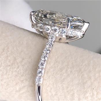 IGI Certified 4 Carat Lab Grown Diamond Engagement Ring Pear 14k Solid White Gold