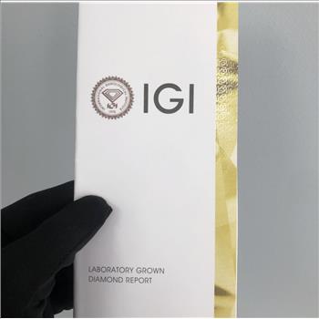 IGI Certified 4 Carat Lab Grown Diamond Engagement Ring Pear 14k Solid White Gold