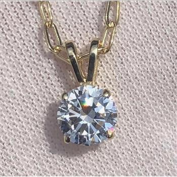 Near 1 Carat Ct VS Solitaire Round Real Lab Grown Diamond Pendant