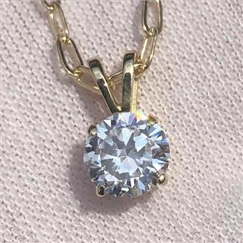 Near 1 Carat Ct VS Solitaire Round Real Lab Grown Diamond Pendant