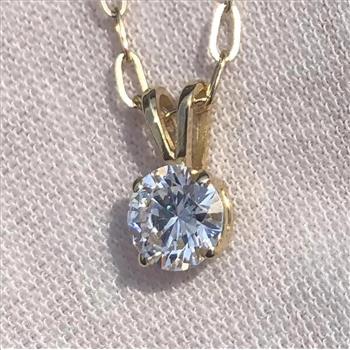 Near 1 Carat Ct VS Solitaire Round Real Lab Grown Diamond Pendant