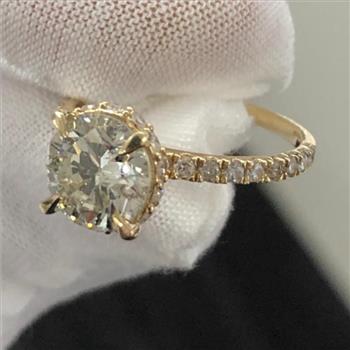 Real Natural 2 Carat Ct GIA Round Solitaire Diamond Engagement Ring 14k Solid Yellow Gold