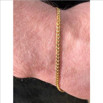14k Yellow Gold Filled Cuban Link Bracelet 8 Inches Mens Womens mm