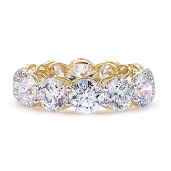 6 Carat Real Lab Grown Round Diamond Eternity Ring Band Solid 14k Yellow Gold