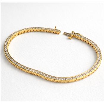 Real Natural 2 Carat Diamond Tennis Bracelet Solid 14k Yellow Gold GCAL Certified