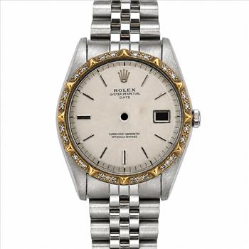Rolex Diamond Bezel Oyster Perpetual Date Men's Watch Case Parts Set To Be Assembled Into A Running Watch